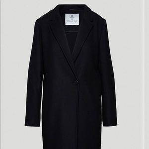 Aritzia single breasted black wool coat